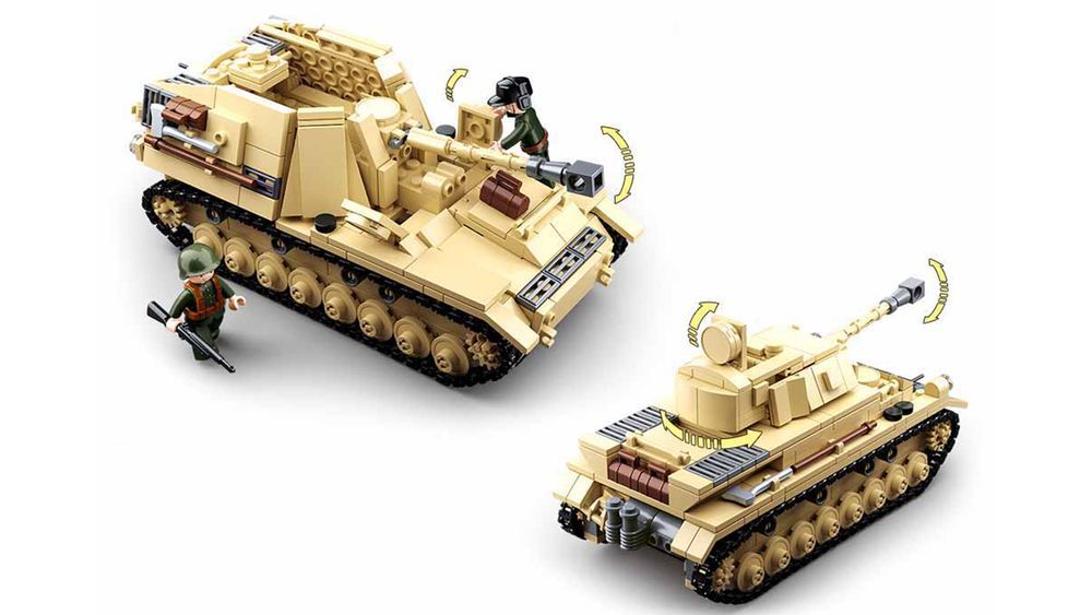 Klocki Wojsko Czołg Niemiecki Pzkpfw IV / Nashorn (2 w 1) 543el