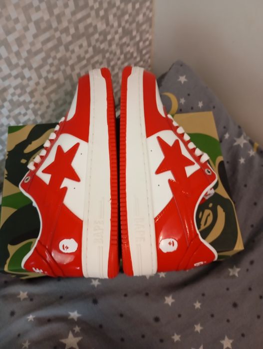 A Bathing Ape Red White Low