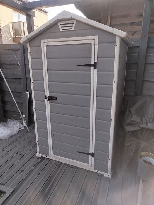 Domek ogrodowy szary plastikowy