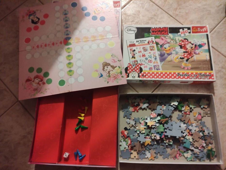 Chińczyk Disney księżniczki plus puzzle myszka Miki 160 el.