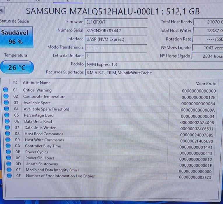 Disco SSD M.2 Nvme Samsung 512gb 2230