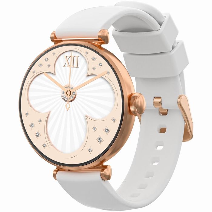 smartwatch gravity różowe złoto biały 2 paski gt26-2