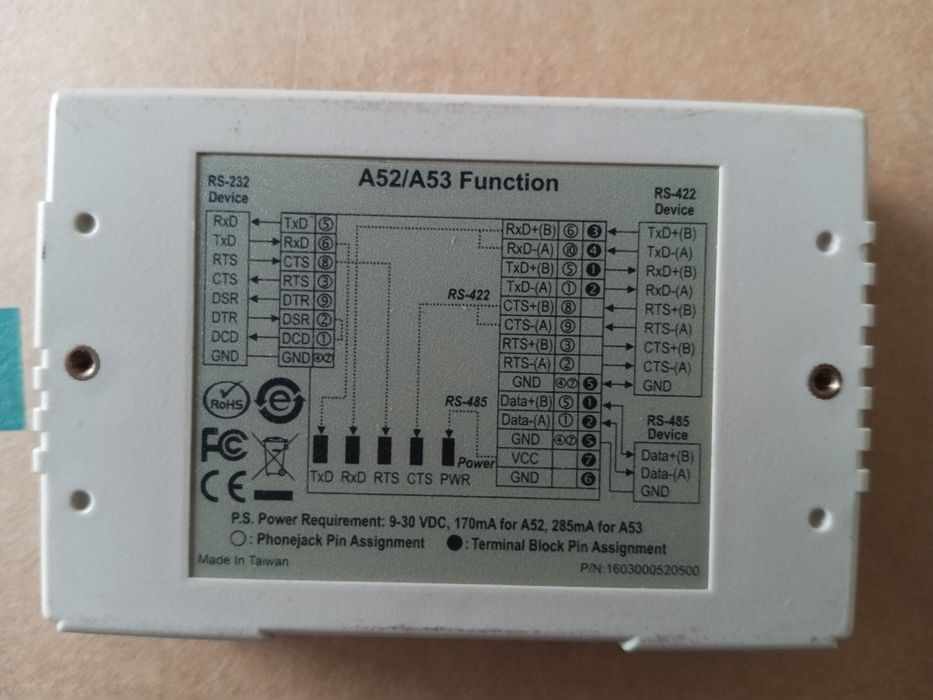 Конвертер RS 232/485 MOXA Transio A53