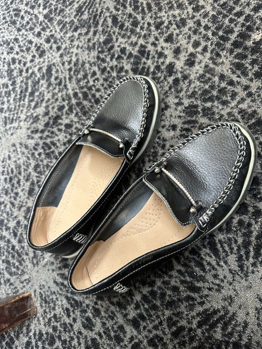 Лофери чорні шкіряні