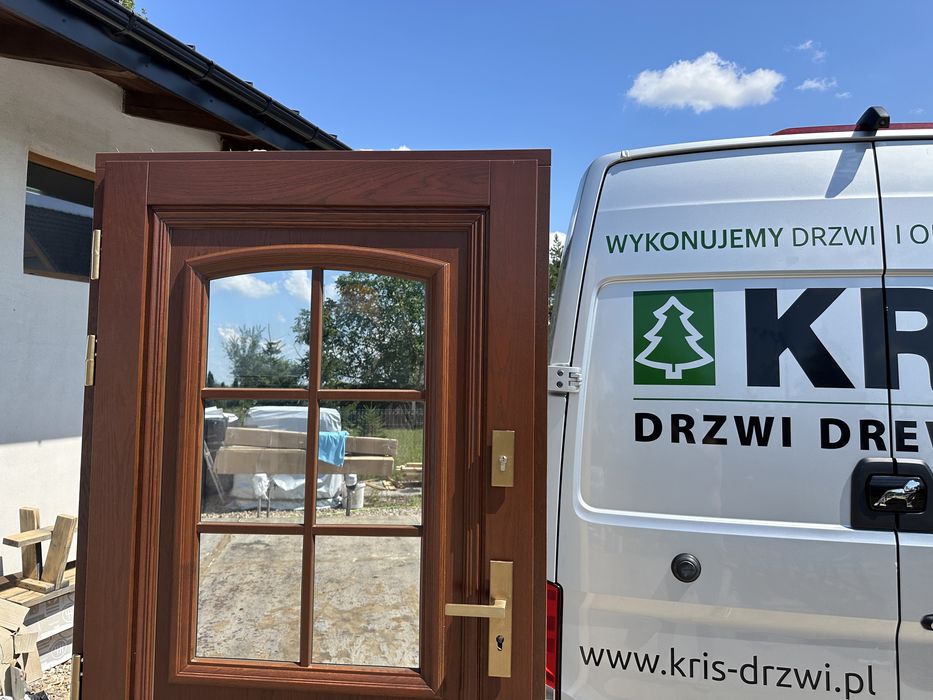 Drzwi zewnętrzne drewniane Czyste powietrze Amerykańskie Montaż Polska