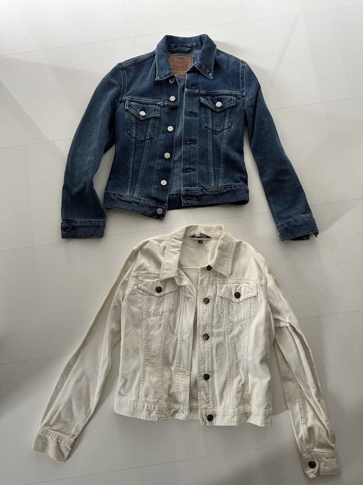 Dwie kurtki kurtka Levis i biała zamszowa H&M