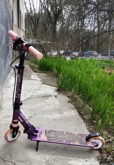 самокат дитячий Decathlon Oxelo Mid 5 з гальмом на кермі (6-9 років) 110-150 см