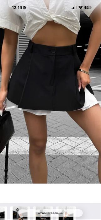 Юбка шорты черная