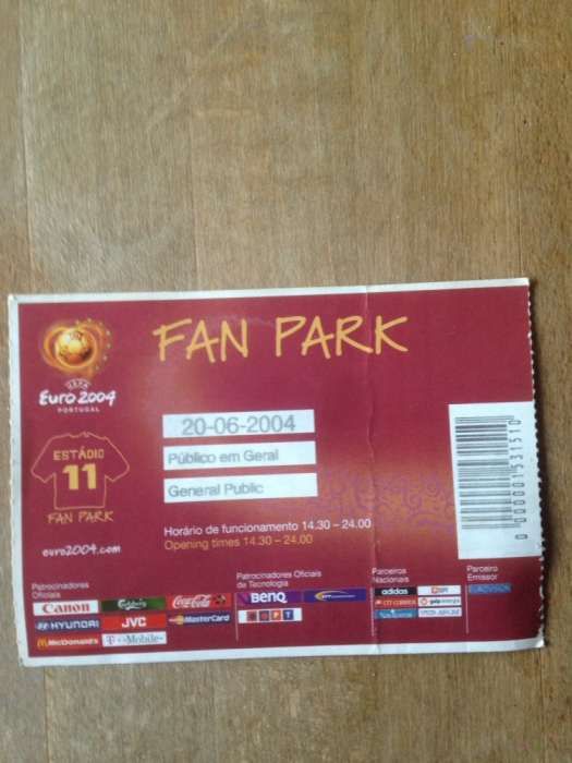 Entrada Fan Park Euro 2004 PARA COLECIONADORES