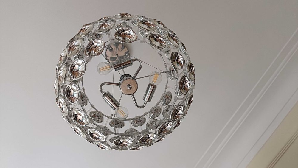 Candeeiro sala jantar moderno e sofisticado prateado