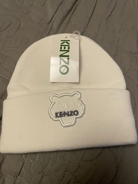 Kremowa czapka Kenzo z welna uni