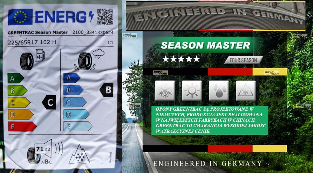 2x 225/65R17 Greentrac Season Master C/B/71dB 2026r 3 lata gwar.