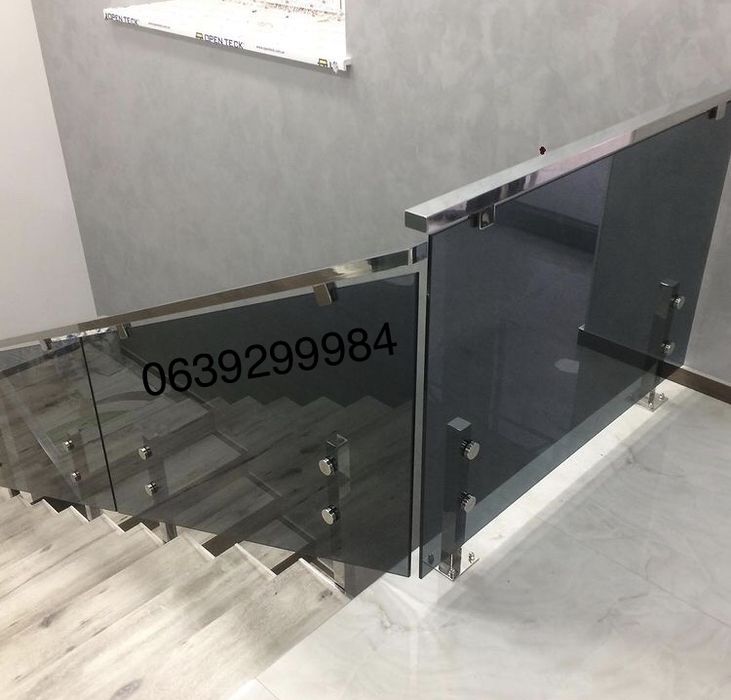 Скляні перила,перила з нержавійки,перила на балкон