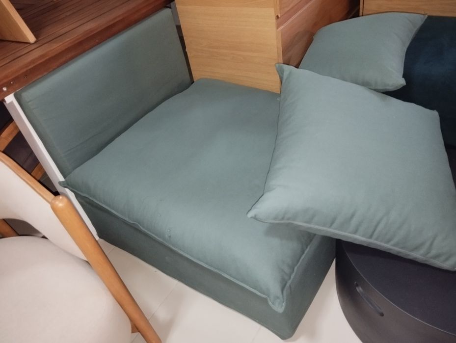 Sofá de canto verde