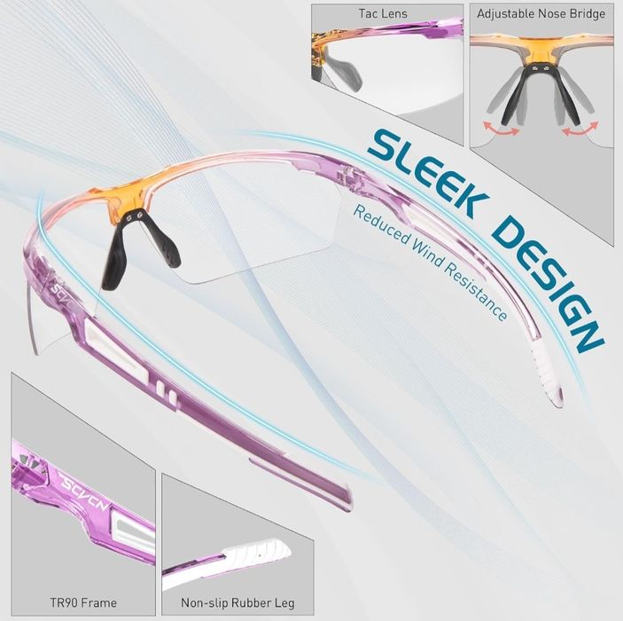 SCVCN Fotochromatyczne, samonapięciowe okulary rowerowe