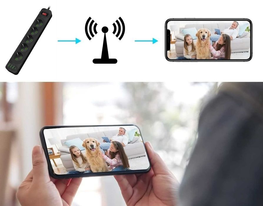 Ukryta Kamera Wifi W Listwie Przedłużaczu Na Żywo