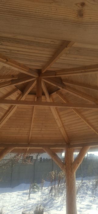 Altana ogrodowa 5 kątna z bala okrągłego 30 cm