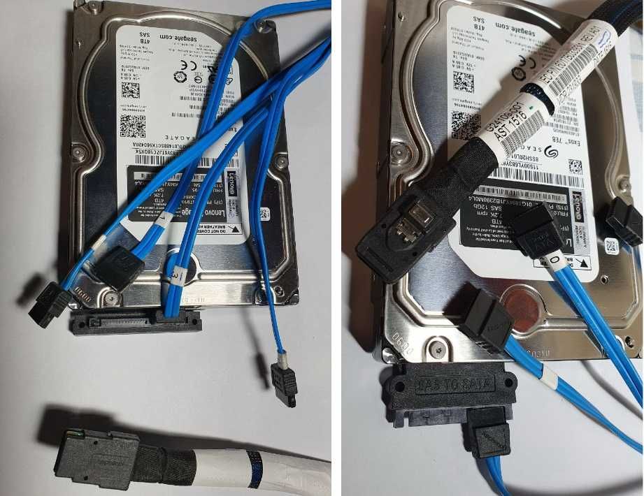 Переходник SAS-to-SATA (SAS SFF-8482 22p female to SATA 7+15p male ...