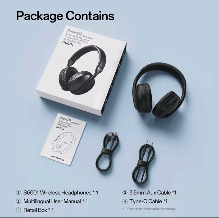 Безпровідні / Провідні OneOdio SuperEQ S6001 + micro SD+ FM радіо