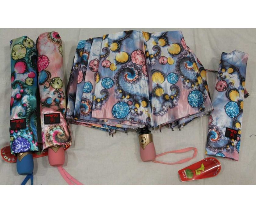 Женские зонты 10 спиц антиветер полуавтомат карбон атлас сатин новые