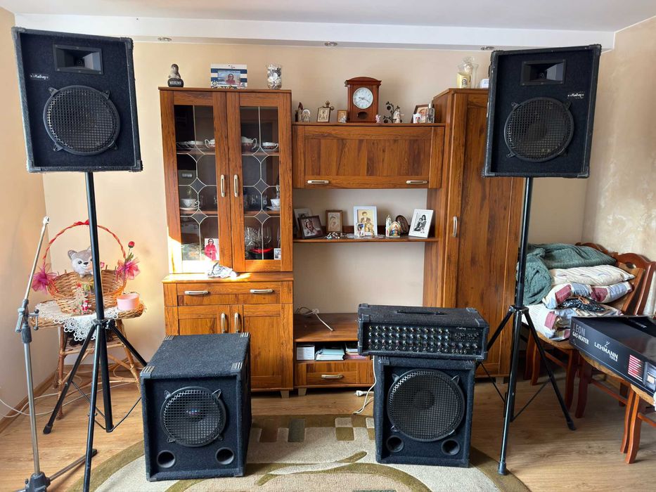 Nagłośnienie Malroy plus głośniki basowe, mikrofony