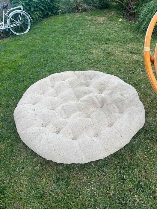 Fotel rattanowy z poduszką materiałową