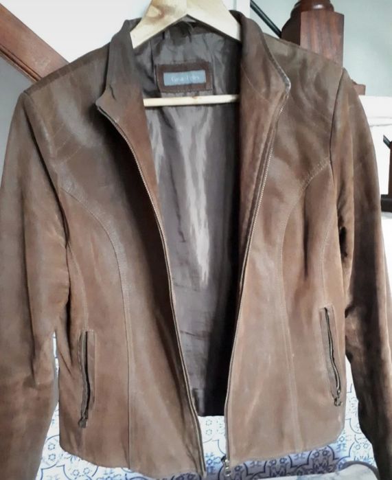 Blusão castanho - pele verdadeira