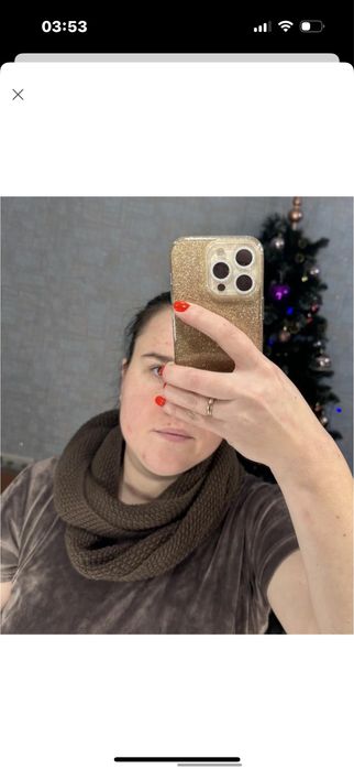 Шарф снуд хомут жіночий коричневого кольору