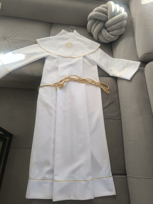 Alba komunijna chłopięca biało złota r.146
