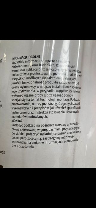 Podkład pod panele winylowe o gr. 1,5mm rolka 8m