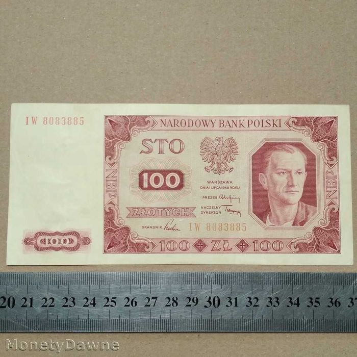 Banknot 100 złotych 1948 seria IW