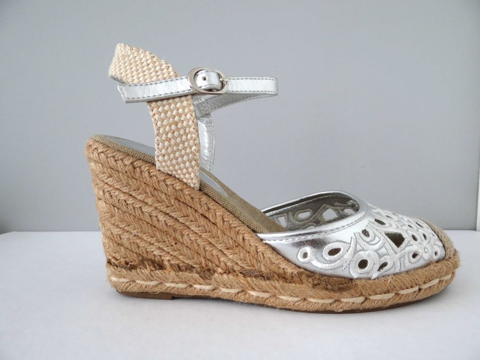 Srebrne espadryle Prima Moda | rozm. 37 | stan bdb