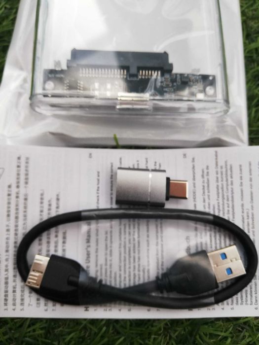Caixa para disco externo sata ssd transparente