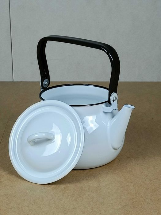 Czajnik / dzbanek emaliowany 2,5 l biały retro vintage - OUTLET
