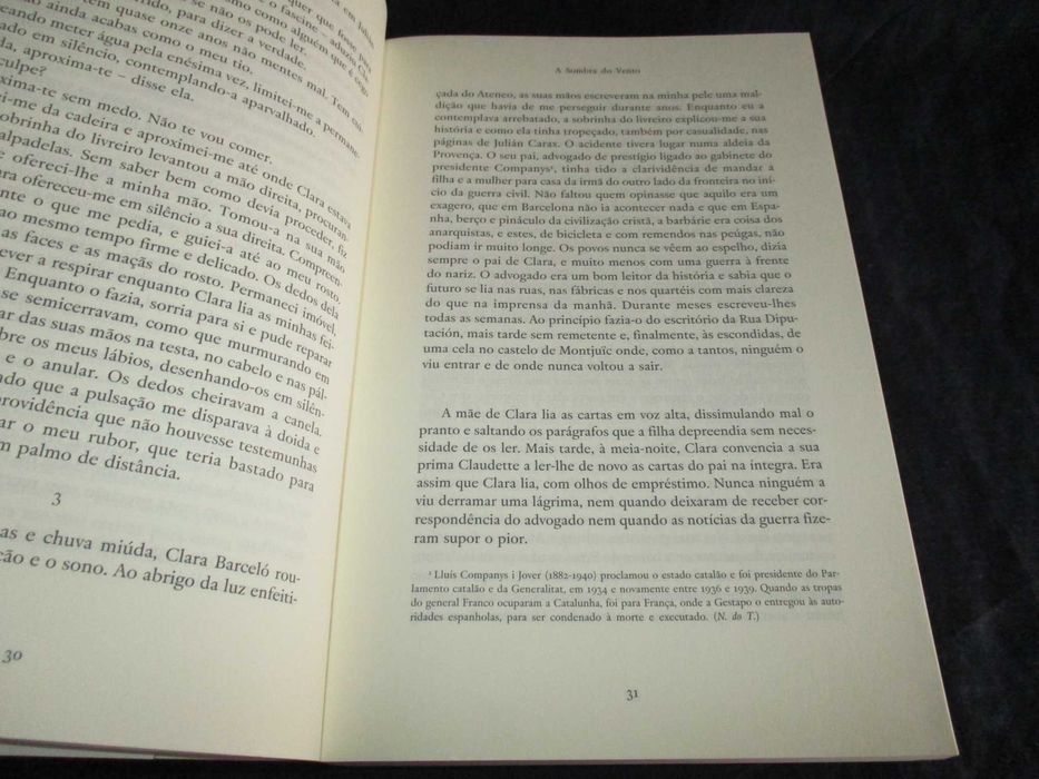 Livro A Sombra do Vento Carlos Ruiz Zafón