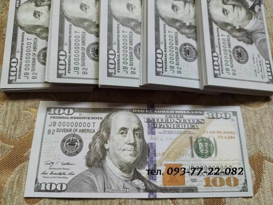 5 пачек Сувенірні гроші Сувенирные 100 долларов нового образца