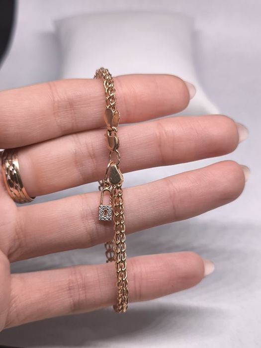 Браслет золотой с подвеской 17см (5.23гр)