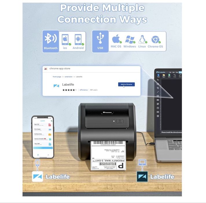 Impressora térmica Phomemo D520BT