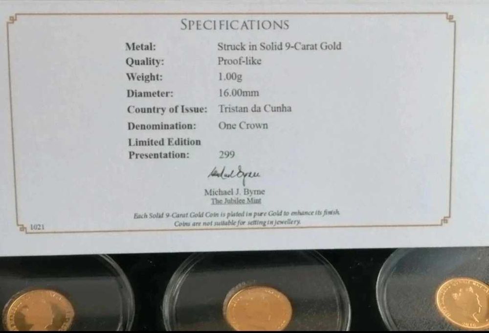 The Royal Birthdays Solid gold 9ct Coin Collection 3g Rare xxz  Very rare  Just 299 set of this coins