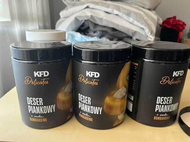 zestaw fit produktów- białko, galaretki, desery piankowe, kropelki nutella, fit kakao, CAFFE LATTE GBS 250 mI 5 sztuk