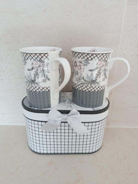 NOWY Zestaw Kubków Queen Isabell Szary 250 Ml