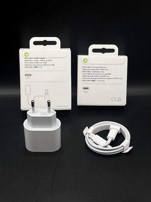 ZESTAW | SZYBKA Ładowarka iPhone Apple 35W + Kabel USB-C - GWARANCJA