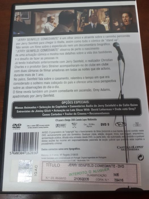 "Jerry Seinfeld Comediante" Documentário com Stand up