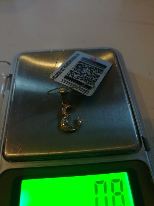 ZŁOTA ZAWIESZKA literka "E" 0,7g/585 + nie złom +