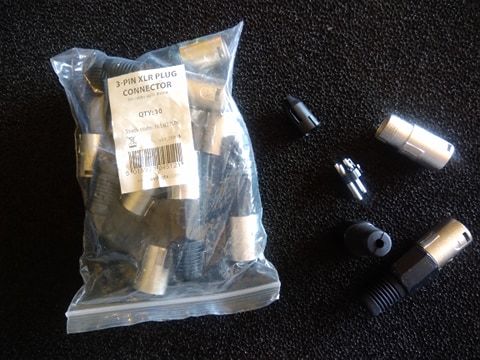 Ficha XLR Macho 3 Pin Pinos para cabo Audio ou DMX