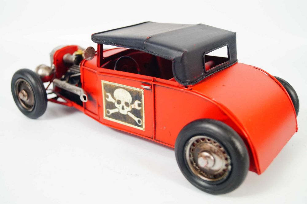 Metalowy pojazd - samochód retro -wyścigowy model rekwizyt