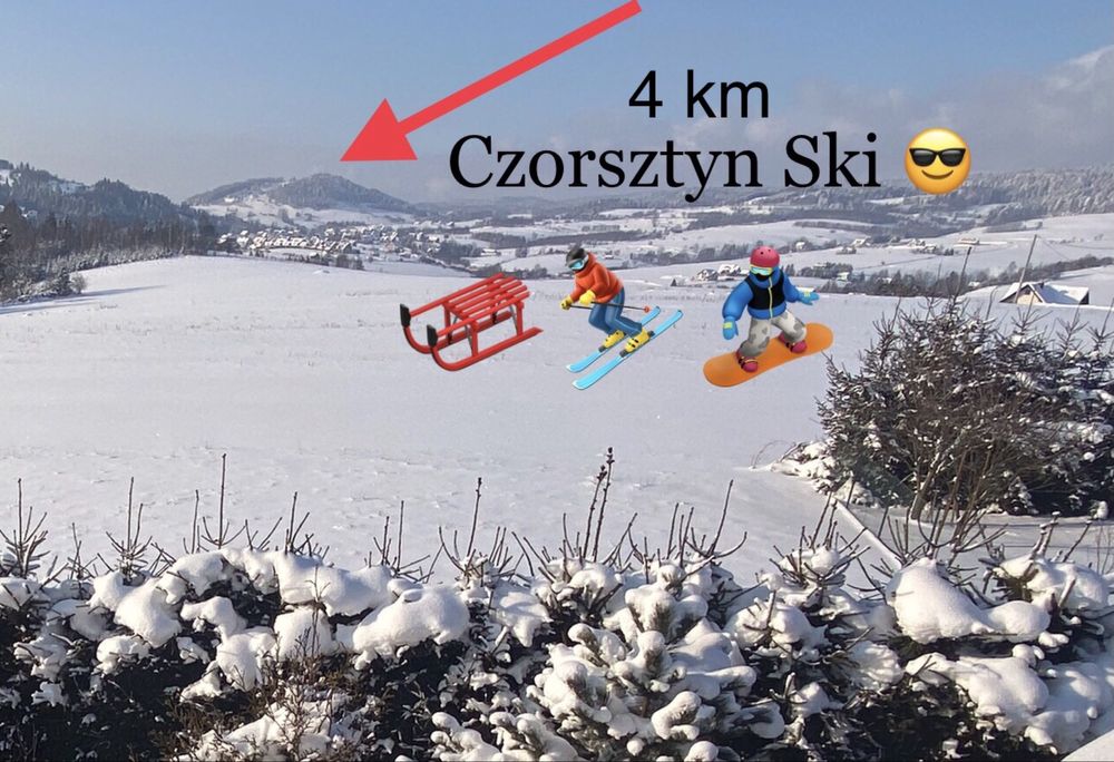 DREWNIANY domek w górach. Ferie. Wyciągi. WIDOKI na góry. PIENINY.