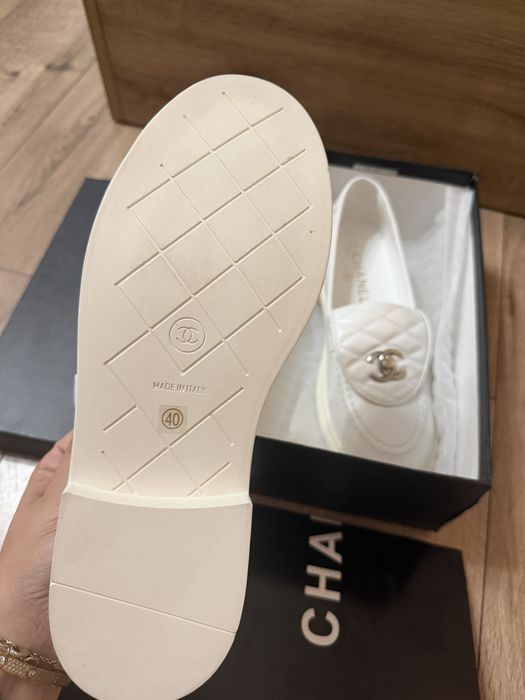 Mokasyny chanel 39 damskie buty białe nowe