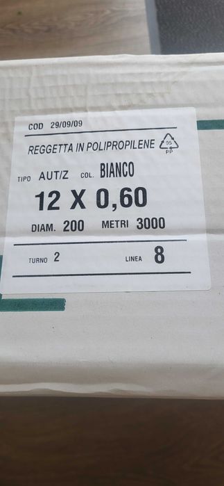 Taśma PP spinająca bindująca 12 mm x0.6 mm x 3000 m biała nowa