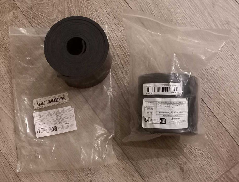 2 Tiras Borracha Neoprene 3mx10cm-3mm Espessura Acabamento Óxido Preto